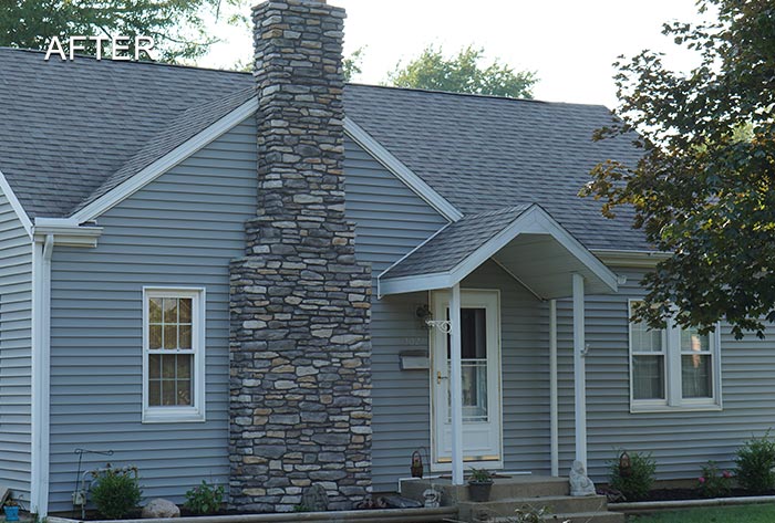 Chimney & Fireplace Cultured Stone Installed